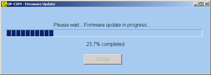 Инструкция по прошивке OP-COM - ждем несколько секунд